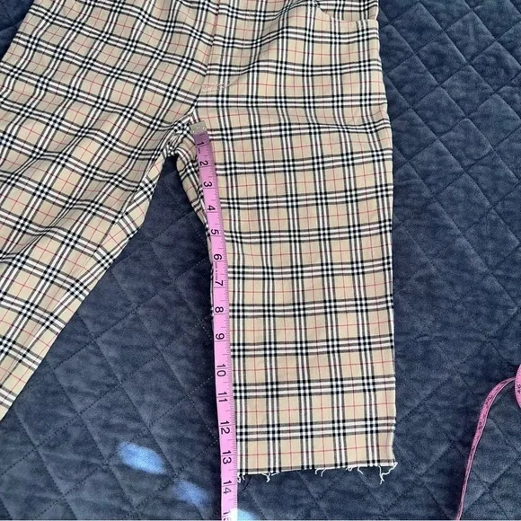 Burberry Shorts women 2 36 cropped Bermuda Capri plaid Vintage B19